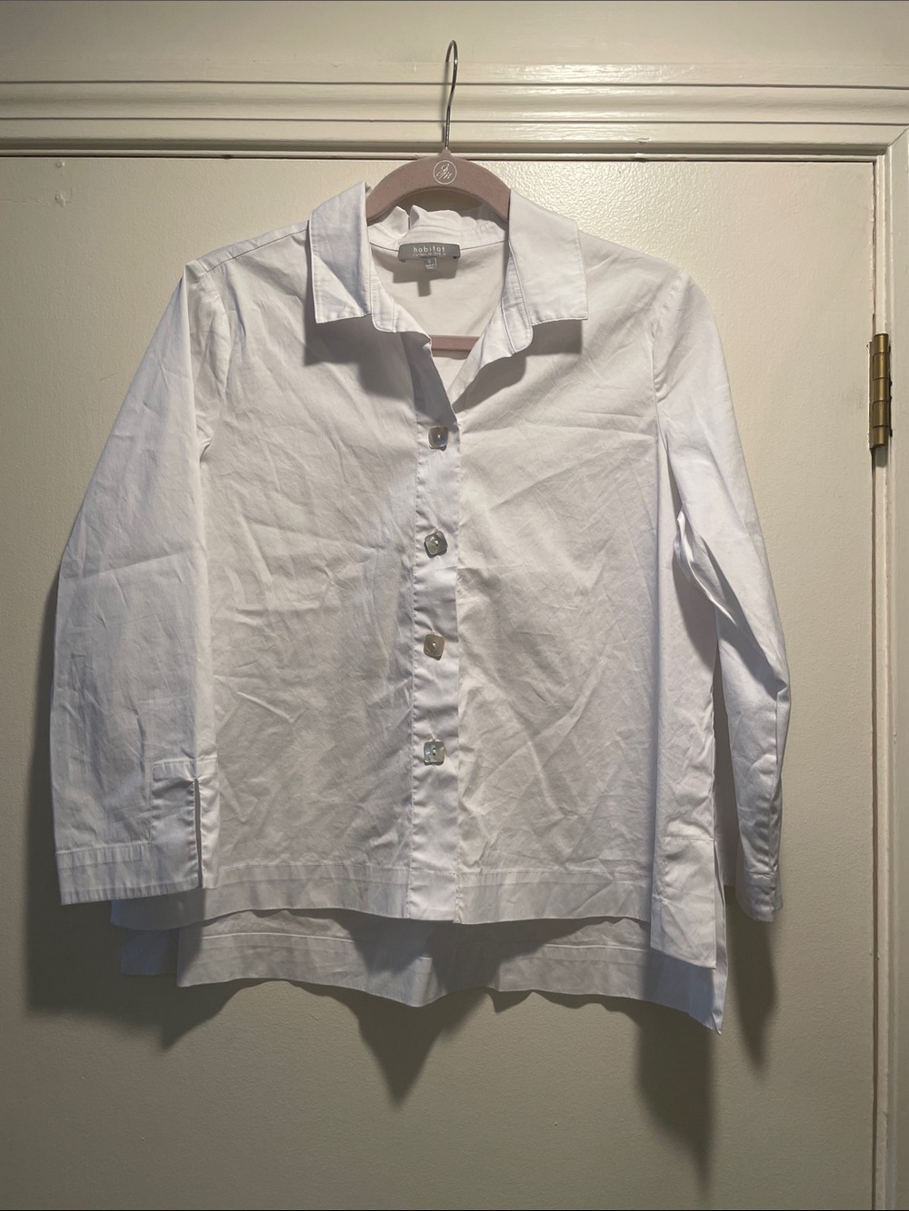 Habitat White Button-Down Cotton Shirt or Jacket